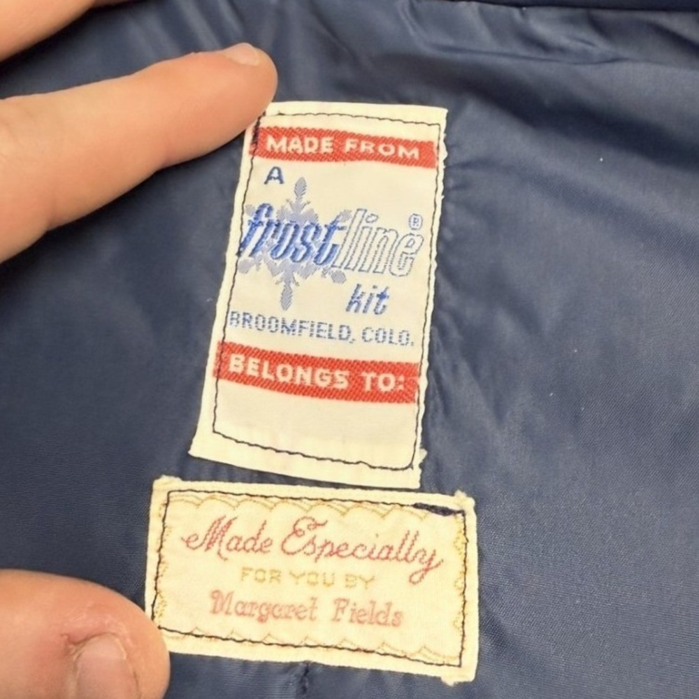Vintage Frostline Kit Mountain Parka Blue Hooded Jacket Broomfield Colorado - Picture 3 of 4